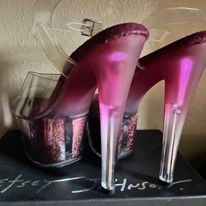 Pleaser Red Glitter 6" Heels